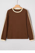 Varsity Stripe Ringer Crewneck Long Sleeve Top